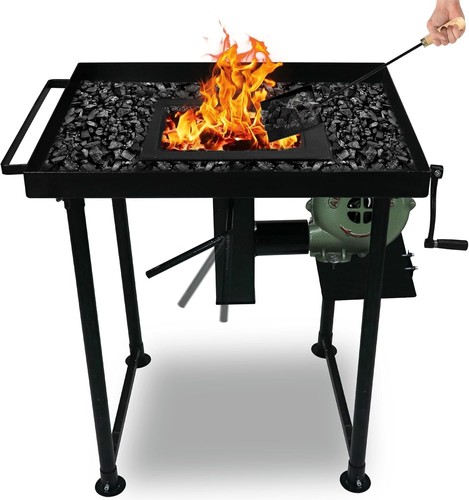 Coal forge stand with - coal, pot